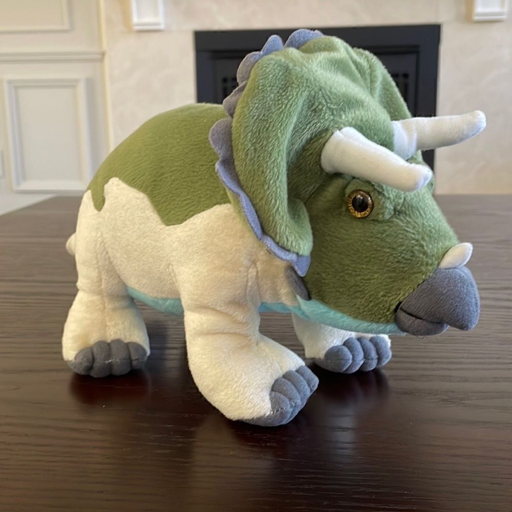 Aurora World Green Triceratops Dinosaur Plush Stuffed Animal! 12” Excellent Con…